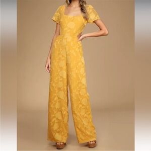 Lulu's Romantic Tie back Floral Jumpsuit size XL I26009